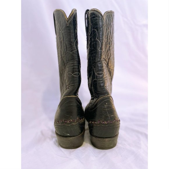 Tony Lama Black Heeled Boots - Picture 2 of 8